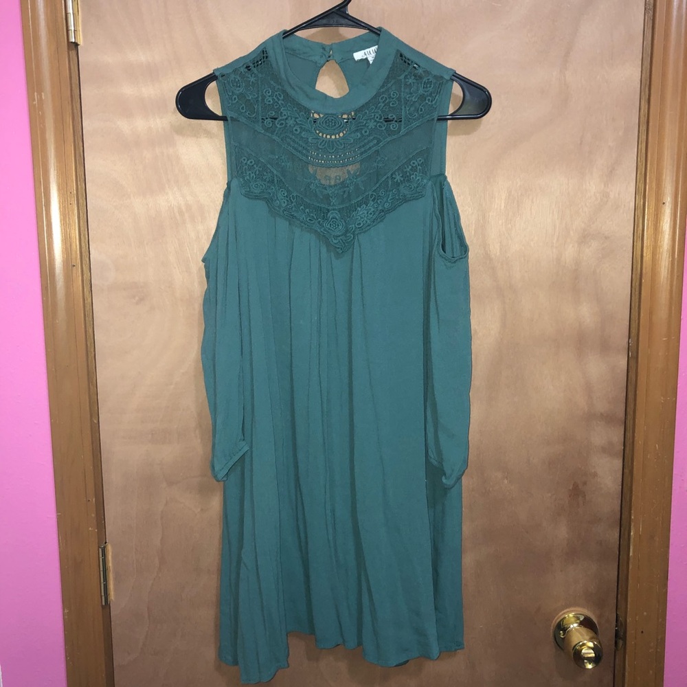 Medium Teal Lace Tunic Dress